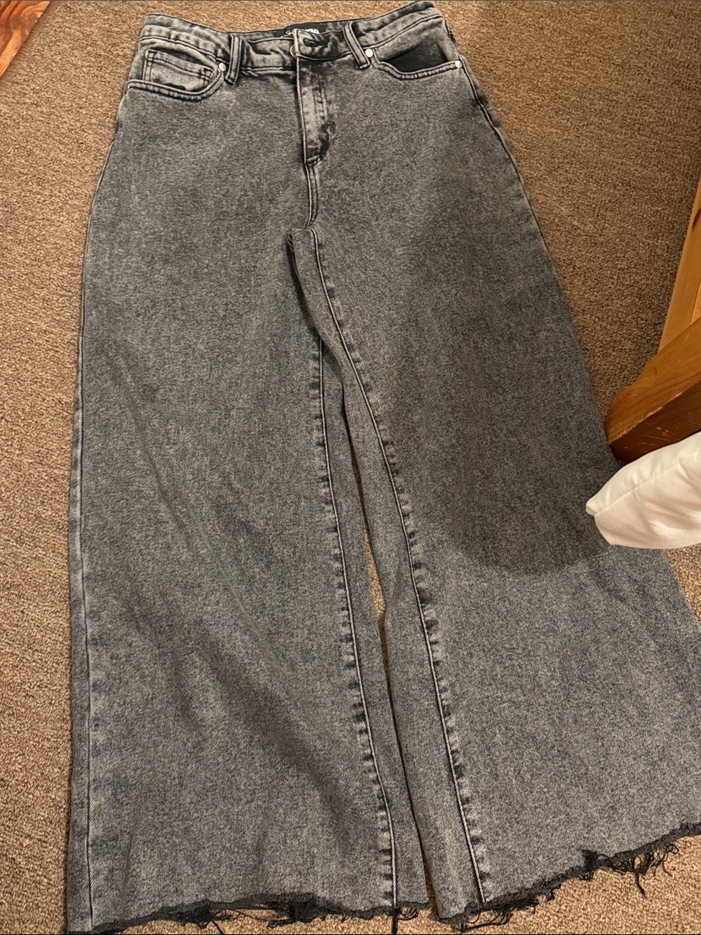 Fashion Nova Washed Black High-Rise Wide Leg Jeans